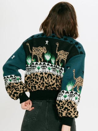 Leopardess Cotton/Merino Bomber Jacket