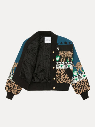 Leopardess Cotton/Merino Bomber Jacket